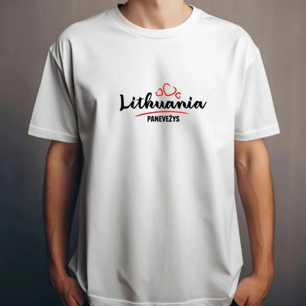 Vyriški marškinėliai „Lietuva - Panevežys" – Balta