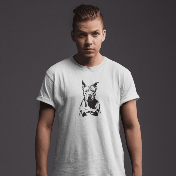 Vyriški marškinėliai „Pitbulis" – Balta