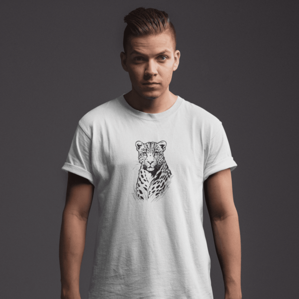Vyriški marškinėliai „Leopardas" – Balta