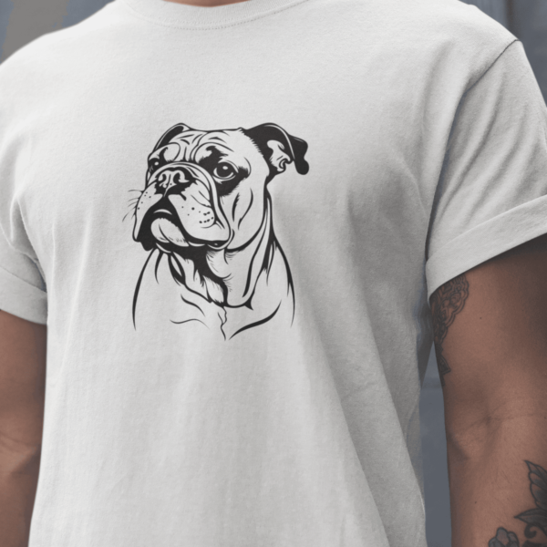 Vyriški marškinėliai „Mopsas" – Balta