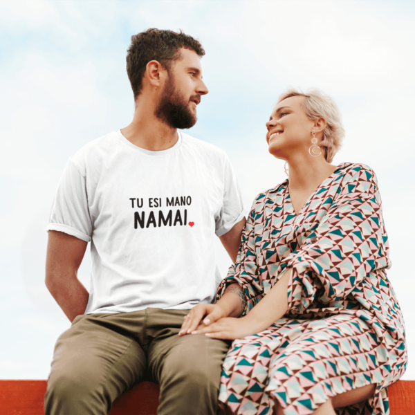 Vyriški marškinėliai „Tu esi mano namai" – Balta