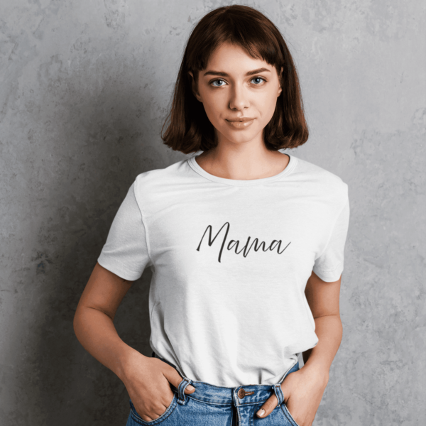 Moteriški marškinėliai „Mama stilizuota" – Balta