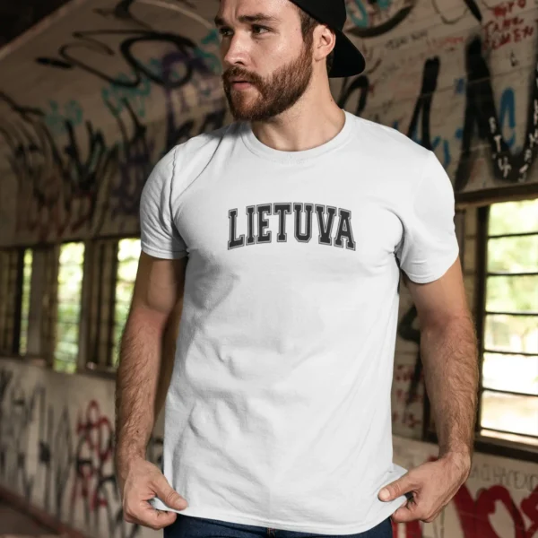 Vyriški marškinėliai „Lietuva" – Balta