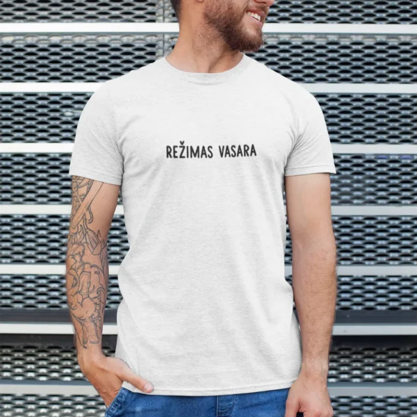 Vyriški marškinėliai „Režimas - vasara" – Balta