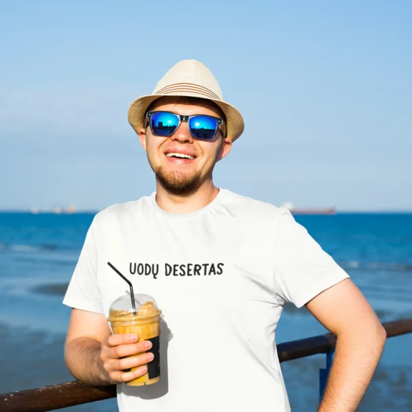 Vyriški marškinėliai „Uodų desertas" – Balta